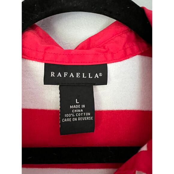 Red and White Striped Polo T-Shirt Womens Size Large July 4th Patriotic Nautical - Picture 4 of 6